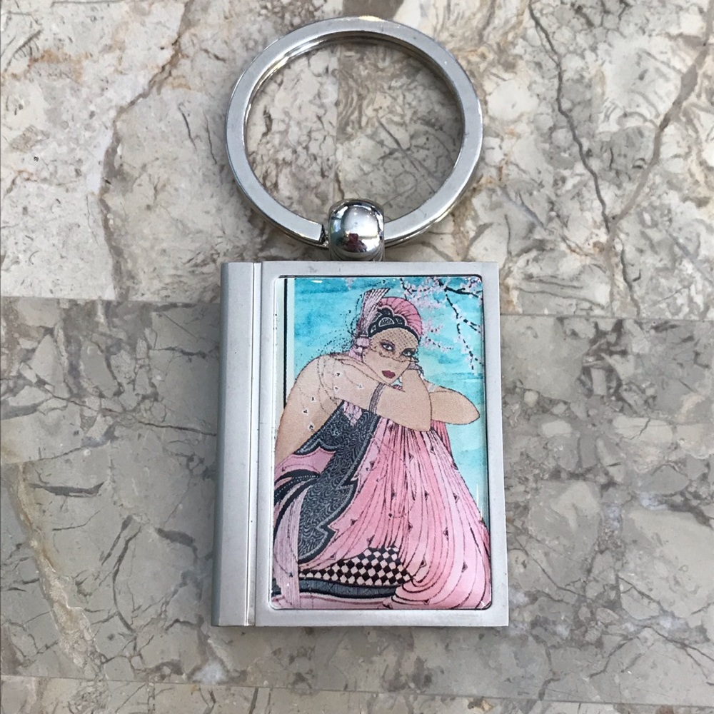 Arte style Picture locket keychain